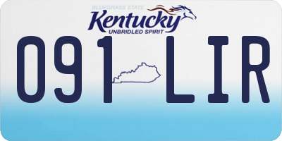 KY license plate 091LIR