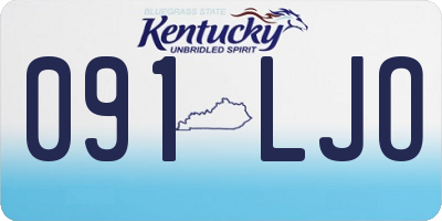 KY license plate 091LJO