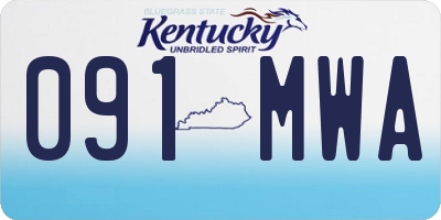 KY license plate 091MWA
