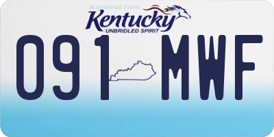 KY license plate 091MWF