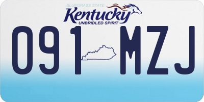 KY license plate 091MZJ