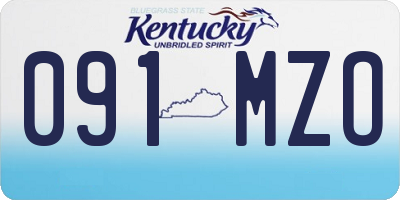 KY license plate 091MZO