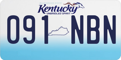 KY license plate 091NBN