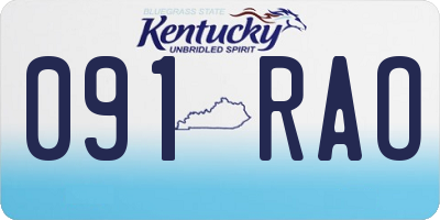 KY license plate 091RAO