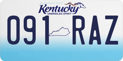 KY license plate 091RAZ