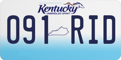 KY license plate 091RID
