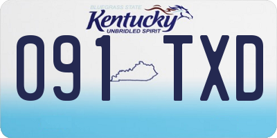 KY license plate 091TXD