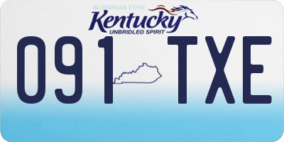 KY license plate 091TXE