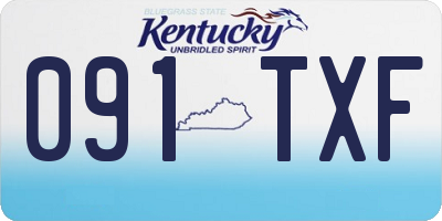 KY license plate 091TXF