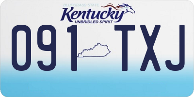 KY license plate 091TXJ