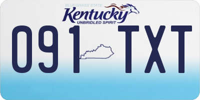 KY license plate 091TXT