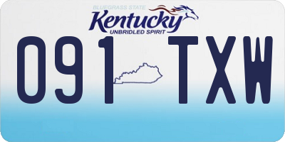 KY license plate 091TXW