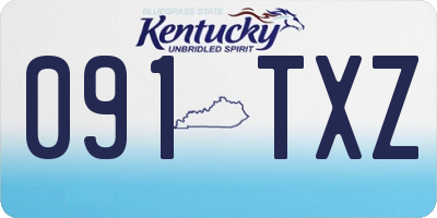 KY license plate 091TXZ