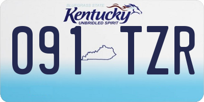 KY license plate 091TZR