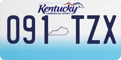 KY license plate 091TZX