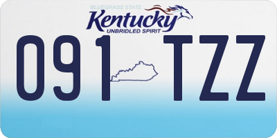 KY license plate 091TZZ
