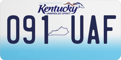 KY license plate 091UAF