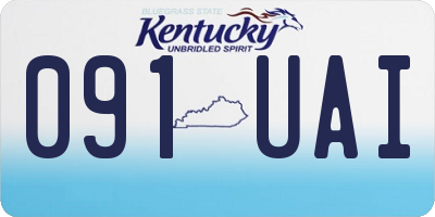 KY license plate 091UAI