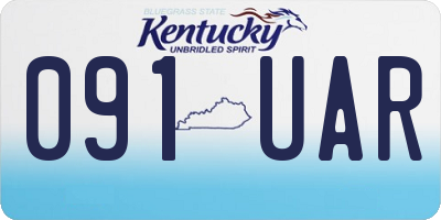 KY license plate 091UAR