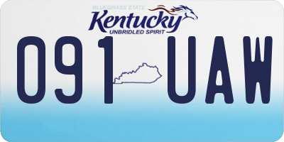 KY license plate 091UAW