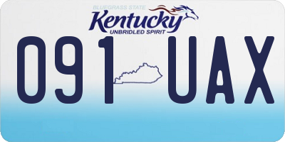 KY license plate 091UAX