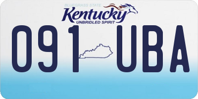 KY license plate 091UBA