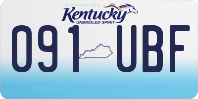 KY license plate 091UBF