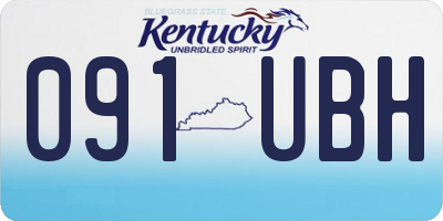 KY license plate 091UBH