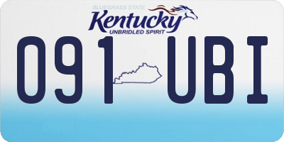 KY license plate 091UBI