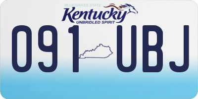 KY license plate 091UBJ