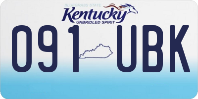 KY license plate 091UBK