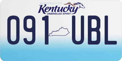 KY license plate 091UBL