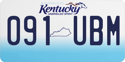 KY license plate 091UBM