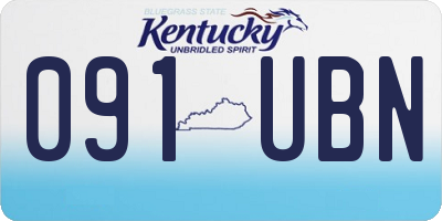 KY license plate 091UBN