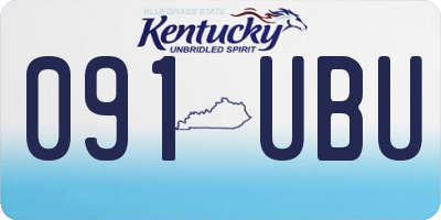 KY license plate 091UBU
