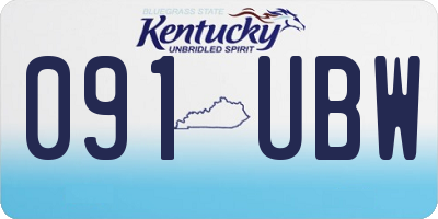 KY license plate 091UBW