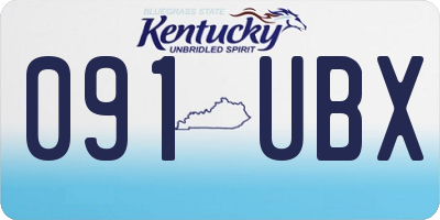 KY license plate 091UBX