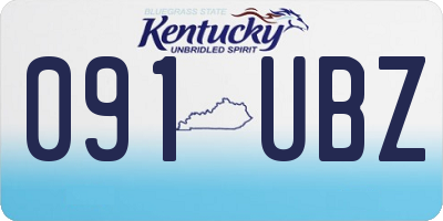 KY license plate 091UBZ