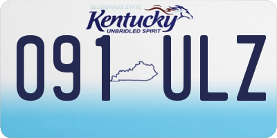 KY license plate 091ULZ