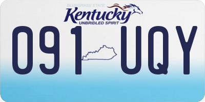 KY license plate 091UQY
