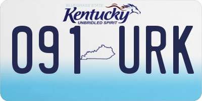 KY license plate 091URK
