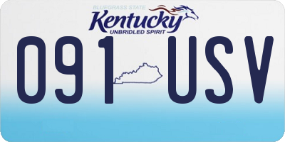 KY license plate 091USV