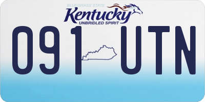 KY license plate 091UTN