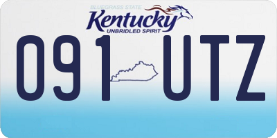 KY license plate 091UTZ
