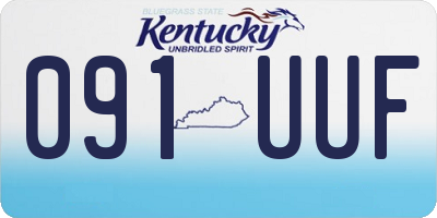 KY license plate 091UUF