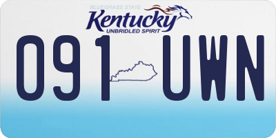 KY license plate 091UWN