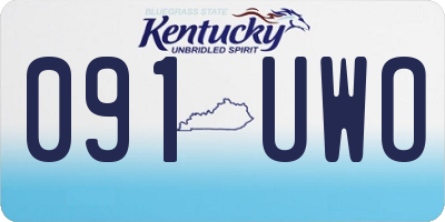 KY license plate 091UWO