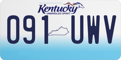 KY license plate 091UWV