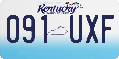 KY license plate 091UXF