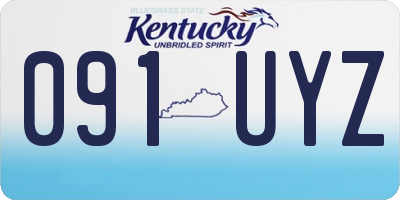 KY license plate 091UYZ